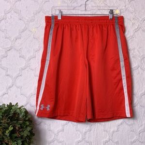 Under Armour Red Loose Fit Athletic Shorts